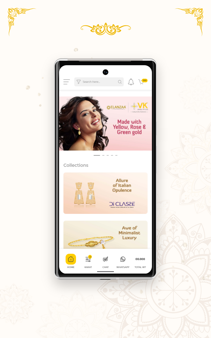 VK Jewells catalogue screen